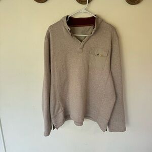 Woolrich ivory cream fleece quarter snap pullover size XXL